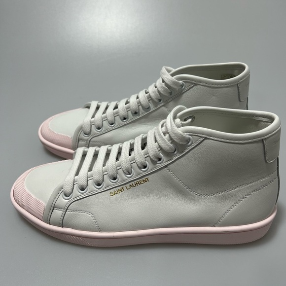 Saint Laurent White & Pink Court Classic SL/39 Sneakers Women’s EU 36/US 6 - Picture 3 of 10